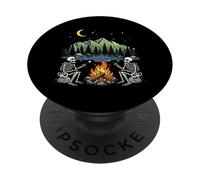 Scheletro Campfire Night Marshmallow Camping Friends Camp PopSockets PopGrip Adesivo
