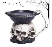 Scheletro Candlestick | Resina Candlestick Portacandele in resina scheletro, ossa decorative e mani sulla testa Questa opportunità candela del in cui hai bisogno di un tocco horror è questo
