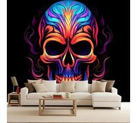 Scheletro Carta da Parati 250 x 175 CM, Giorno Dei Morti Fotomurali in TNT Murale, Opaco Poster Gigante Wallpaper per Camera da Letto Soggiorno Parete di Sfondo TV Studio Hotel