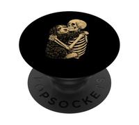 Scheletro che abbraccia il cane Bernedoodle Halloween PopSockets PopGrip Adesivo