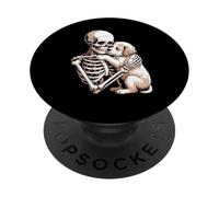 Scheletro che abbraccia il cane gotico per gli amanti degli PopSockets PopGrip Adesivo