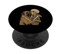 Scheletro che abbraccia il cane mastino inglese Halloween PopSockets PopGrip Adesivo