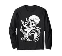 Scheletro Che abbraccia Il Cane Pastore Tedesco Maglia a Manica