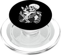 Scheletro che abbraccia il cane pastore tedesco PopSockets PopGrip per MagSafe