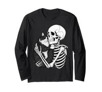 Scheletro Che abbraccia Il Gatto Maine Coon Maglia a Manica