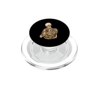 Scheletro che abbraccia il pollo divertente spettrale regalo contadino PopSockets PopGrip per MagSafe
