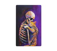 Scheletro che abbraccia il suo gatto singolo Toggle Blank Wall Plate Copertura interruttore della luce decorativo 1 banda per cucina camera bagno Dimensioni 11,4 x 7 cm