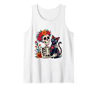 Scheletro Che abbraccia Il Teschio di Zucchero Día Los Muertos Halloween Canotta