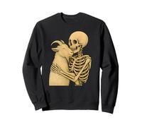 Scheletro Che abbraccia la Capra Halloween Felpa