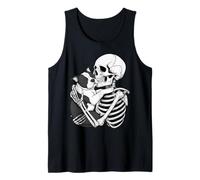 Scheletro Che abbraccia Pitbull Dog Canotta