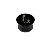 Scheletro che cammina con il cane Boston Terrier per gli amanti del cane PopSockets PopGrip Adesivo