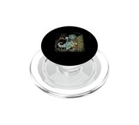Scheletro che cavalca la mamma dinosauro divertente T-Rex zucca di Halloween PopSockets PopGrip per MagSafe
