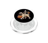 Scheletro che cavalca la mummia carlino spettrale Halloween dolcetto o scher PopSockets PopGrip per MagSafe