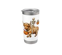 Scheletro che cavalca la mummia delle Highland Mucca Halloween Dolcetto Bicchiere termico in acciaio inox doppia parete