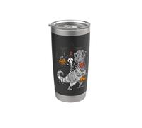 Scheletro che cavalca la mummia dinosauro T Rex zucca divertente per Bicchiere termico in acciaio inox doppia parete