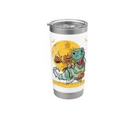 Scheletro che cavalca la mummia dinosauro T Rex zucca divertente per Bicchiere termico in acciaio inox doppia parete