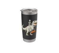 Scheletro che cavalca la mummia dinosauro T Rex zucca divertente per Bicchiere termico in acciaio inox doppia parete
