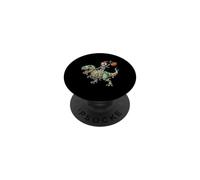 Scheletro che cavalca la mummia dinosauro T-Rex zucca Halloween PopSockets PopGrip Adesivo