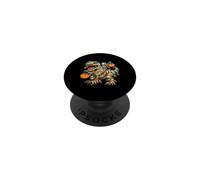 Scheletro che cavalca la mummia dinosauro T-Rex zucca Happy Halloween PopSockets PopGrip Adesivo