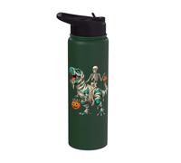 Scheletro che cavalca la mummia T-Rex Spooky Halloween Dolcetto O scher Stainless Steel Insulated Water Bottle