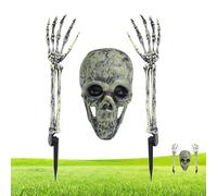 Scheletro che esce da terra-set di di Halloween realistico in 3 pezzi | Decorazioni per il giardino del cortile all'aperto per sentiero, casa infestata, porta d'ingresso e recinzione
