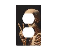 Scheletro che fa il segno della pace copertura interruttore luce copertura decorativa 1 banda piastra da parete per cucina stanza bagno dimensioni 7 x 11,4 cm