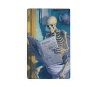 Scheletro che legge giornale sulla toilette singola levetta vuota piastra da parete copertura interruttore luce decorativa 1 banda per cucina stanza bagno dimensioni 11,4 x 7 cm