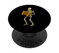 Scheletro che suona la fisarmonica - Orchestra della banda musicale PopSockets PopGrip Adesivo