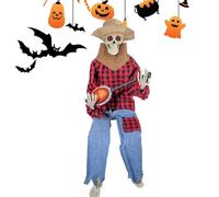 Scheletro con Banjo | Miniature e realistici e inquietanti per decorazione | Scheletro di Halloween con Banjo | per interni di case infestate tavoli mensole ingressi soggiorno
