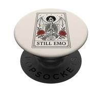 Scheletro con rose emo gotico punk design PopSockets PopGrip Adesivo