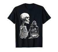 Scheletro con Spiaggia Tropicale Gotico Estate Summerween Goth Maglietta