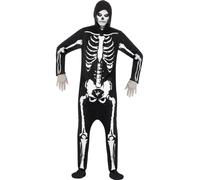Scheletro Costume Uomo Halloween Vestito Travestimento Giorno Dei Morti