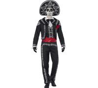 Scheletro Costume Uomo Halloween Vestito Travestimento Giorno Dei Morti