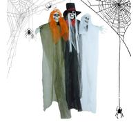Scheletro da appendere per Halloween - fantasma decorazione spaventosa | realistico, poseable, facile da appendere, ideale per il giardino, per interni, create ristrutturazione e misteriosa atmosfera
