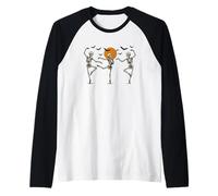 Scheletro Danza Sotto Moonlight Divertimento Maglia con Maniche Raglan