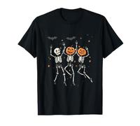 Scheletro Danzante inquietante e spettrale di Halloween Design Scheletro Maglietta