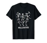 Scheletro Danzante inquietante e spettrale di Halloween Design Spettrale Maglietta