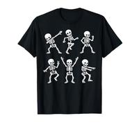 Scheletro Danzante Pazzo Posa Skelet Danza Halloween Ragazzi Maglietta