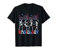 Scheletro Danzante Radiologia X-ray Tech Patriottica 4 luglio Maglietta