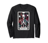 Scheletro del Diavolo Tarocchi Divertente Halloween Maglia a Manica