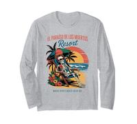 Scheletro della Spiaggia di Día de Los Muertos - Afterlife Resort Humor Maglia a Manica