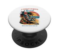 Scheletro della spiaggia di Día de los Muertos - Afterlife Resort Humor PopSockets PopGrip Adesivo