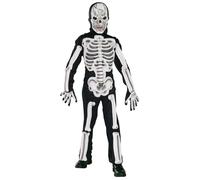 Scheletro Deluxe Costume + Maschera 3D Halloween Ragazzi Bambini