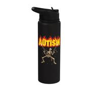 Scheletro di autismo divertente Stainless Steel Insulated Water Bottle