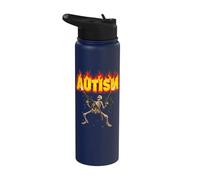 Scheletro di autismo divertente Stainless Steel Insulated Water Bottle