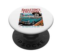 Scheletro di auto d'epoca divertente Día de los Muertos PopSockets PopGrip Adesivo