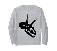 Scheletro di Dinosauro con Testa di triceratopo (Design con Logo Nero) Maglia a Manica
