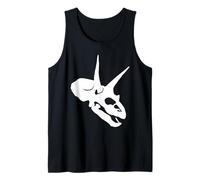 Scheletro di Dinosauro della Testa del triceratopo (Disegno del Logo Bianco) Canotta