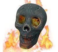 Scheletro di fuoco con teschio umano | Decorazione per la casa in ceramica | Scheletro del cranio umano riutilizzabile e imitato, ignifugo, per umani spaventosi