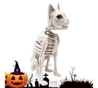 Scheletro di gatti di Halloween - Statua dello scheletro di gatto squisito | Animali scheletri spaventosi spaventosi | Display di figura di Halloween per tavolo da mensola da giardino da giardino